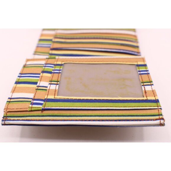 Striped Tri-Fold Wallet Coin Purse Money Card Organizer Pockets Small 5x4" - Picture 8 of 12